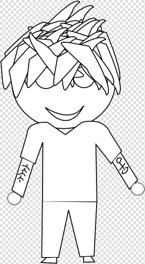 Anime Character Art 69 Black White Line Art 555px   Illustration  HD Png DownloadTransparent PNG