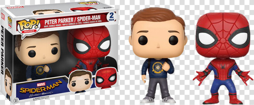 Peter Parker And Spider Man Us Exclusive Pop Vinyl   Funko Pop Spiderman Homecoming  HD Png DownloadTransparent PNG