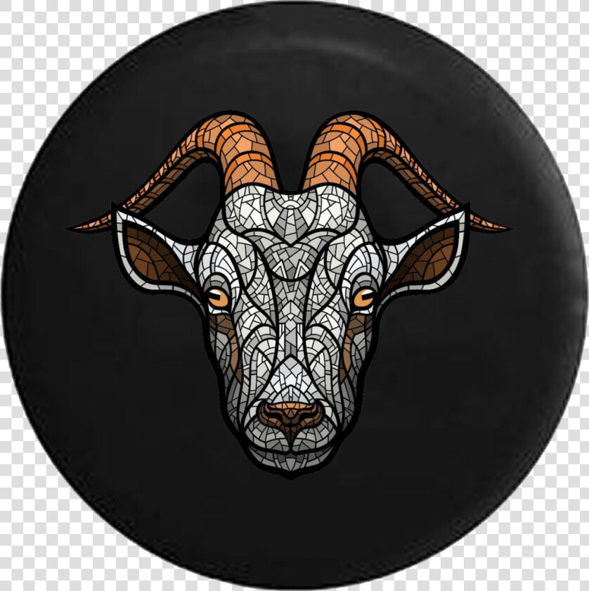 Goat Mosaic Stained Glass Jeep Camper Spare Tire Cover   Goat  HD Png DownloadTransparent PNG