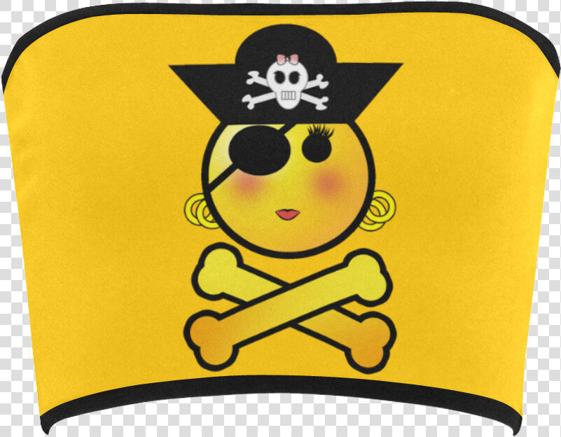 Smiley Emoji Girl Bandeau Top   Chica Pirata Emoji  HD Png DownloadTransparent PNG