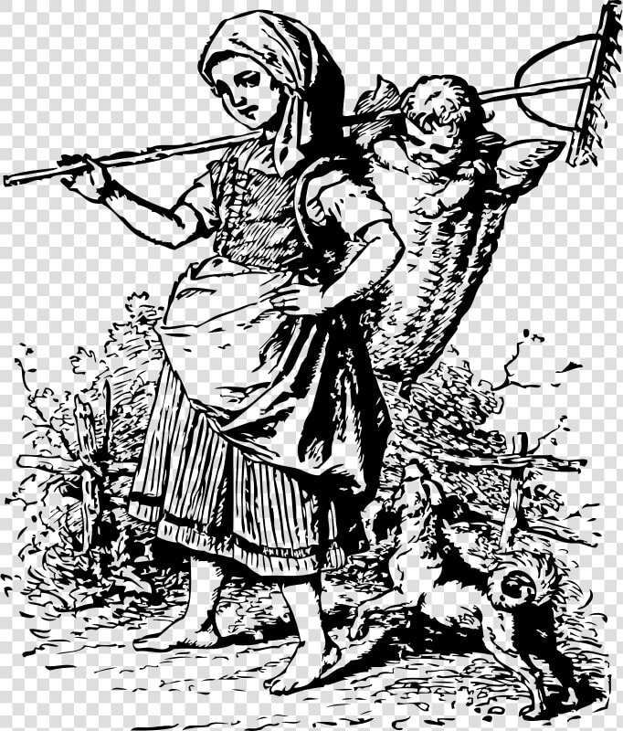 Haymaker   Clipart Female Farmer Black And White  HD Png DownloadTransparent PNG