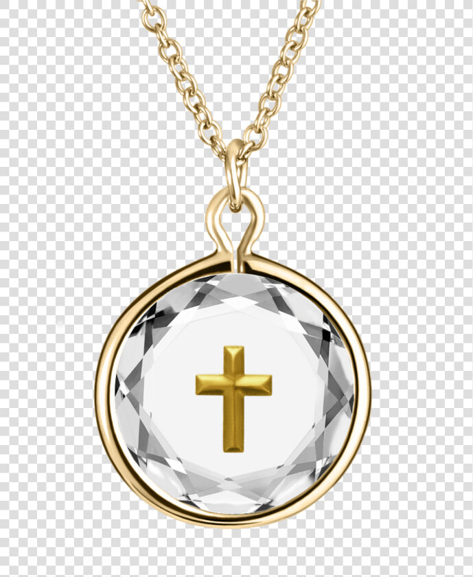 Cross Pendant White Swarovski Crystal With Gold Enamel   Pendant  HD Png DownloadTransparent PNG