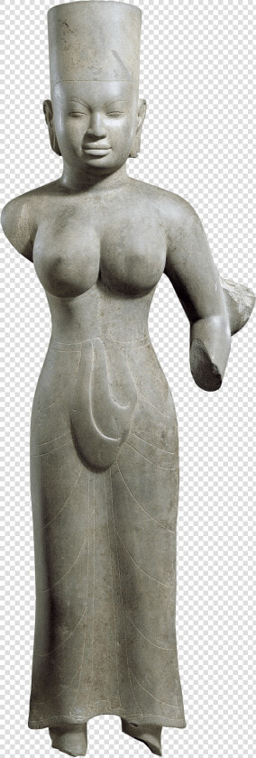 Standing Female Deity  Probably Durga  700 Ce Khmer   Figurine  HD Png DownloadTransparent PNG
