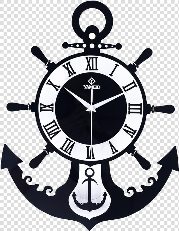 Acrylic Anchor Modern Design 3d Wall Clock For Home   Clip Art Sun Flower Black And White  HD Png DownloadTransparent PNG