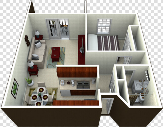 3d Furnished   Floor Plan  HD Png DownloadTransparent PNG