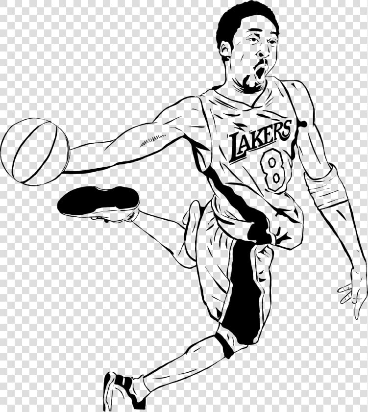 Kobe Bryant Illustration On Behance   Outline Kobe Bryant Drawing  HD Png DownloadTransparent PNG