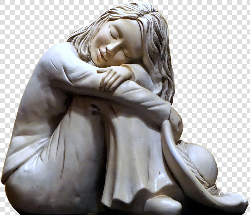 Girl  Beautiful  Love  Blossom  Bloom  Bloom  Elegant   Sad Girl Statue Stone  HD Png DownloadTransparent PNG