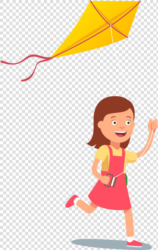 Menina   Fly A Kite Clipart  HD Png DownloadTransparent PNG