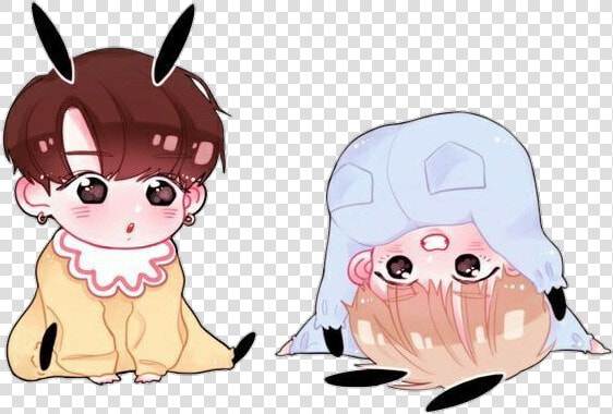  bts  jungkook  taehyung  chibi  kpop  kookie🍪  taetae   Bts Vkook Cute Chibi Fanart  HD Png DownloadTransparent PNG