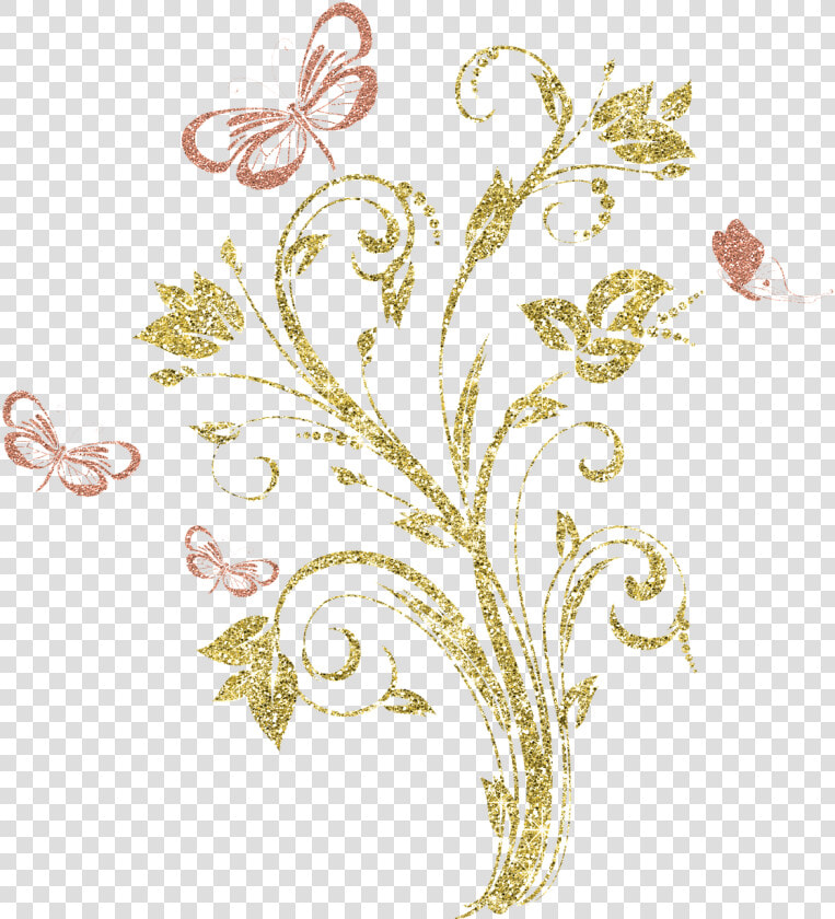 Gold Silvery Flower Free Photo   Golden Png Flower Border  Transparent PngTransparent PNG