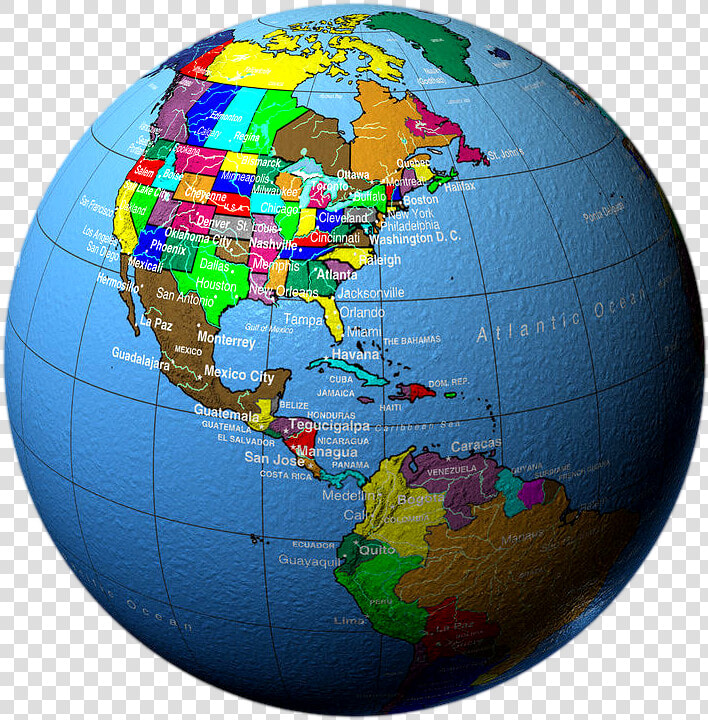 Globe Showing North America And Central America City  HD Png DownloadTransparent PNG