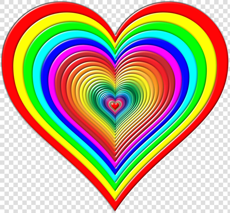 Heart organ symmetry   Heart With Rainbow Colors  HD Png DownloadTransparent PNG