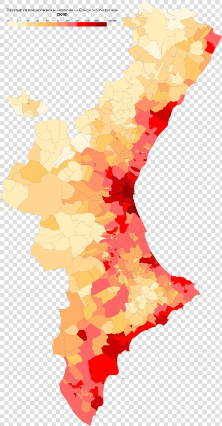 Comunidad valenciana Densidad   Densidad De Poblacion Comunidad Valenciana  HD Png DownloadTransparent PNG