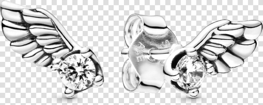 Sparkling Angel Wing Stud Earrings  HD Png DownloadTransparent PNG