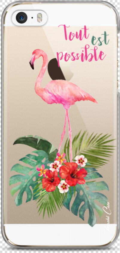 Coque Iphone 5c Tropical Watercolor Flamingo   Coque Iphone Se Tropical  HD Png DownloadTransparent PNG