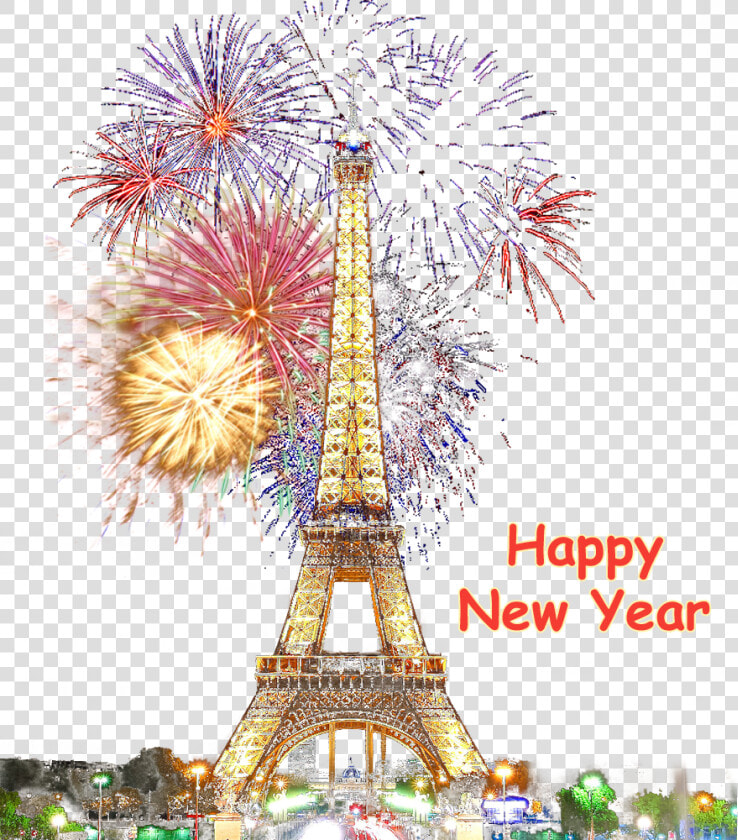 Paris Happy New Year Fireworks Transparent Background   Happy New Year Background Png  Png DownloadTransparent PNG