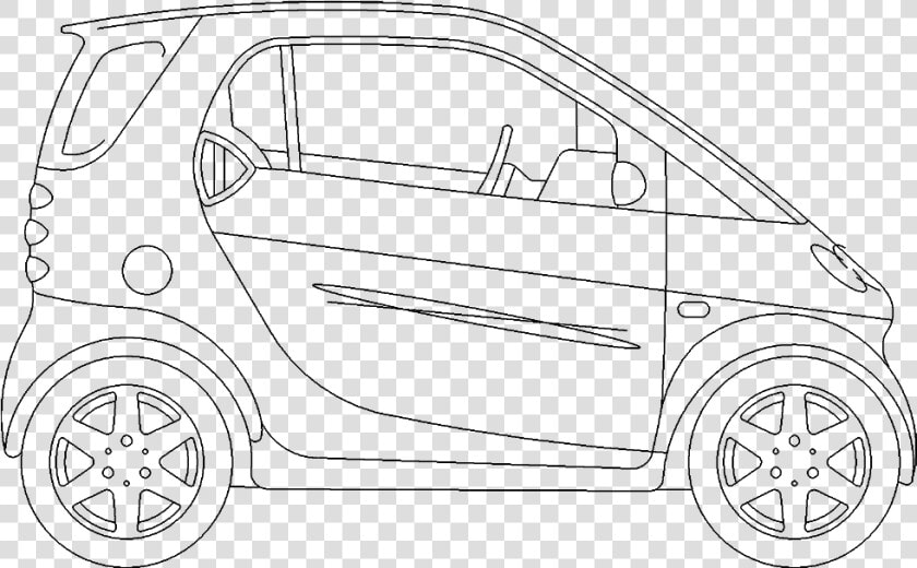 Smart Drawing Vehicle   Smart Car 3d Drawing  HD Png DownloadTransparent PNG