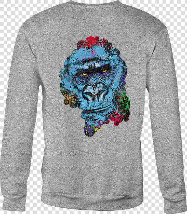 Crewneck Sweatshirt Gorilla Harambe Shirt For Men Or   Long sleeved T shirt  HD Png DownloadTransparent PNG