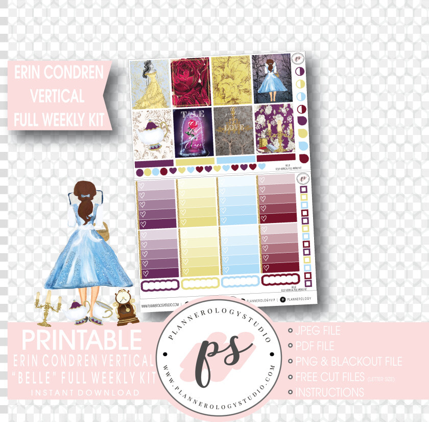 Belle Full Weekly Kit Printable Planner Stickers   Craft  HD Png DownloadTransparent PNG