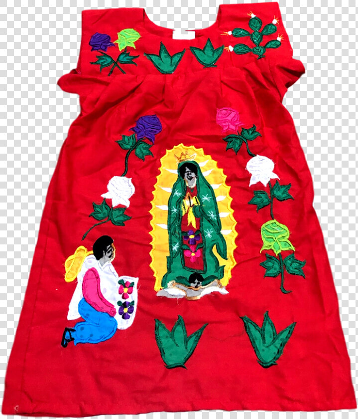 Apparel Dress Mexican Embroided Flowers Virgen De Guadalupe   Day Dress  HD Png DownloadTransparent PNG