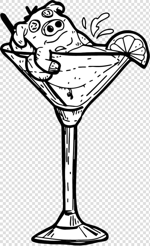 Cocktail Pig   Champagne Stemware  HD Png DownloadTransparent PNG