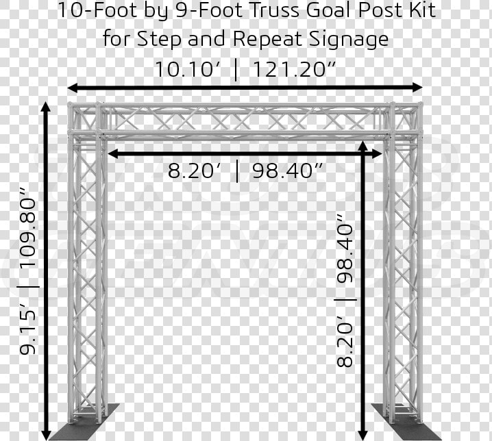 10 Foot By 9 Foot Truss Goal Post Kit For Step And   Truss Step And Repeat  HD Png DownloadTransparent PNG