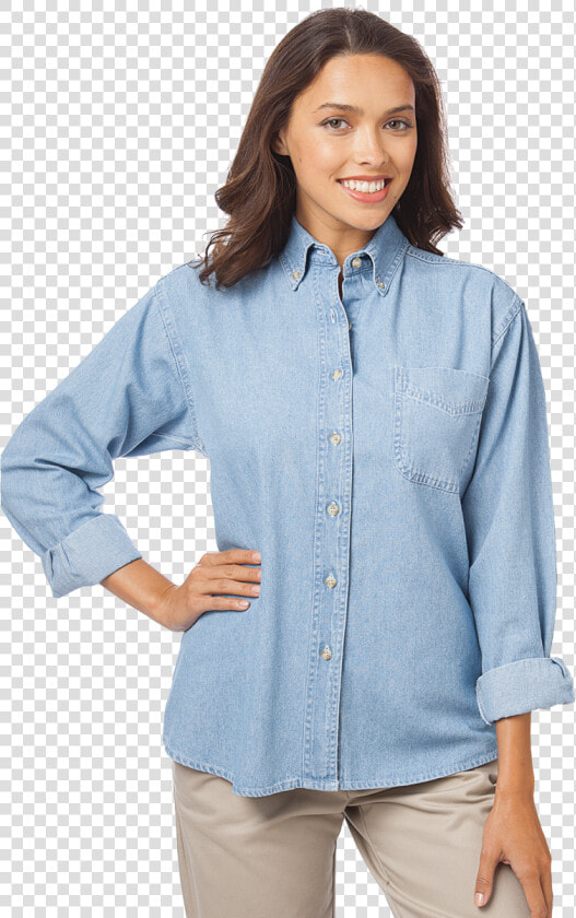 Ladies Long Sleeve Premium Denim   Pocket  HD Png DownloadTransparent PNG