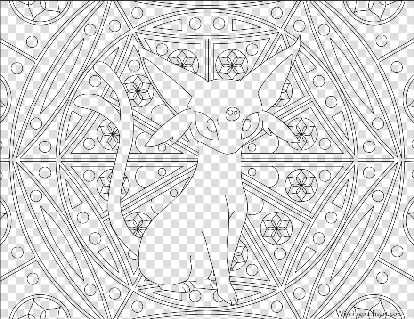 Espeon Pokemon Coloring Page   Adult Coloring Pages Pokemon  HD Png DownloadTransparent PNG