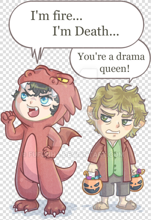Grandparent Clipart Grandson Cute Smaug And Bilbo   I M Fire I M Death Meme  HD Png DownloadTransparent PNG