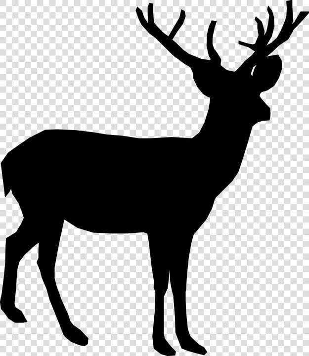 Deer  Animal  Antler  Stand  Silhouette  Black   Transparent Background Deer Silhouette Png  Png DownloadTransparent PNG