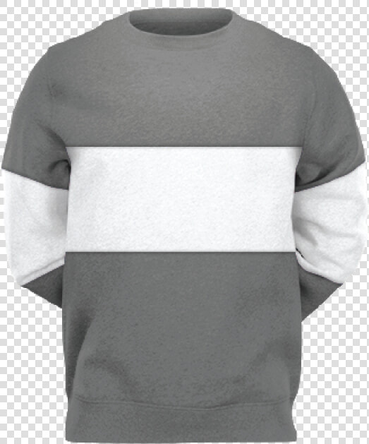 Fan Cloth Striped Sleeve Crewneck Gray   Striped Sleeve Crewneck Sweatshirt  HD Png DownloadTransparent PNG