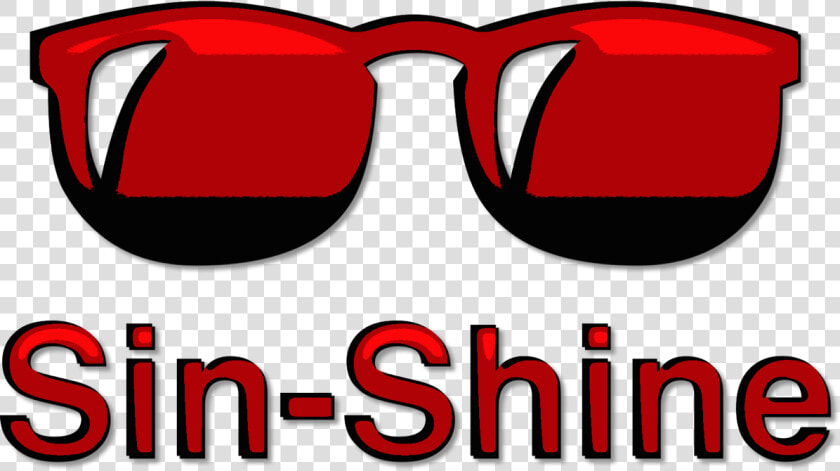 A Pair Of Red Sunglasses Above The Word Sin shine In  HD Png DownloadTransparent PNG