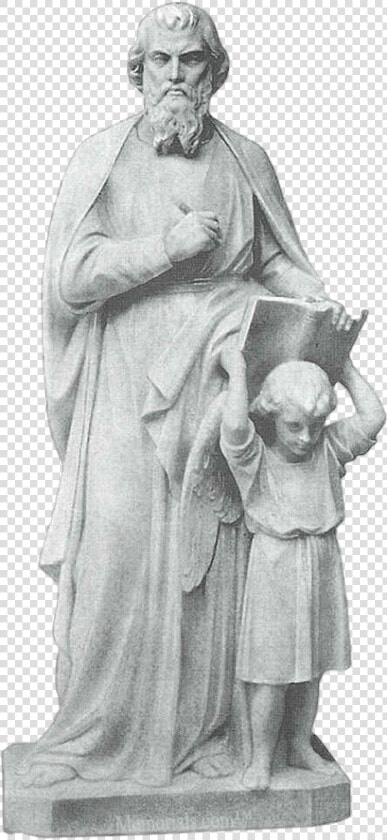 Matthew And Girl Marble Statue   Mark Luke John Matthew Statue  HD Png DownloadTransparent PNG