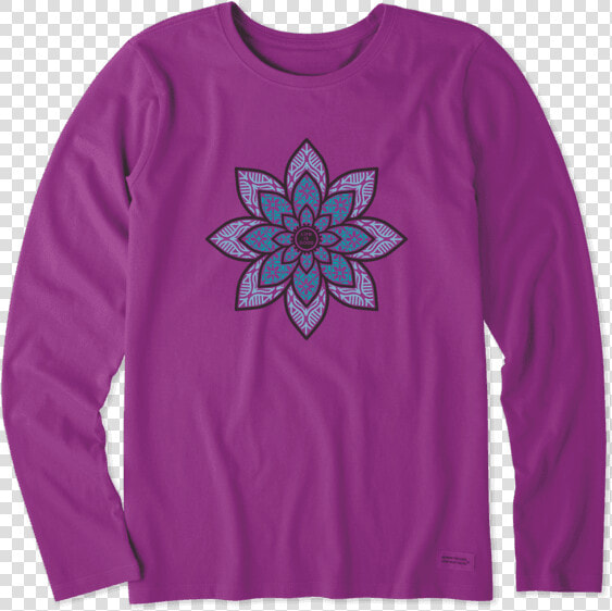 Women S Primal Lotus Long Sleeve Crusher Tee   Long sleeved T shirt  HD Png DownloadTransparent PNG
