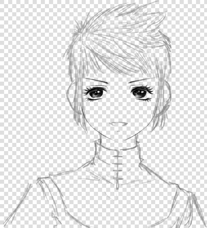 Manga Girl Face Sketch By Scribblingangel   Sketch  HD Png DownloadTransparent PNG
