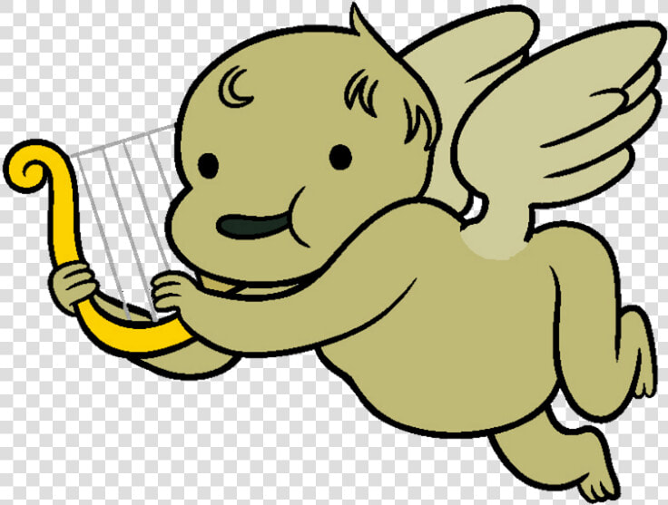 Harp Clipart Yellow   Cherub With A Harp  HD Png DownloadTransparent PNG