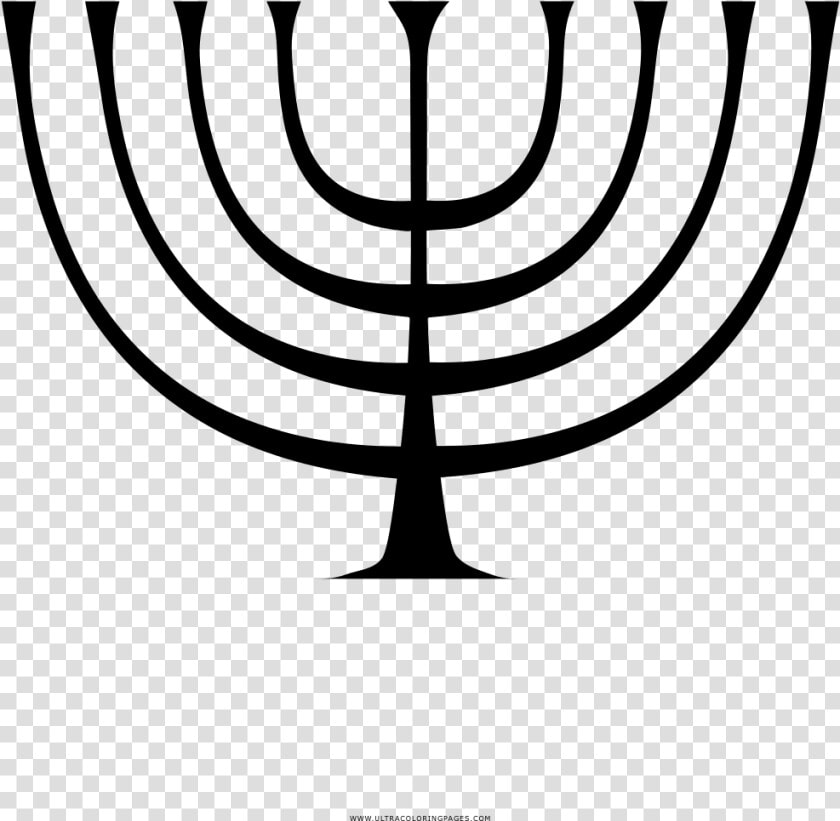 Menorah Coloring Page   Judaism Drawing  HD Png DownloadTransparent PNG