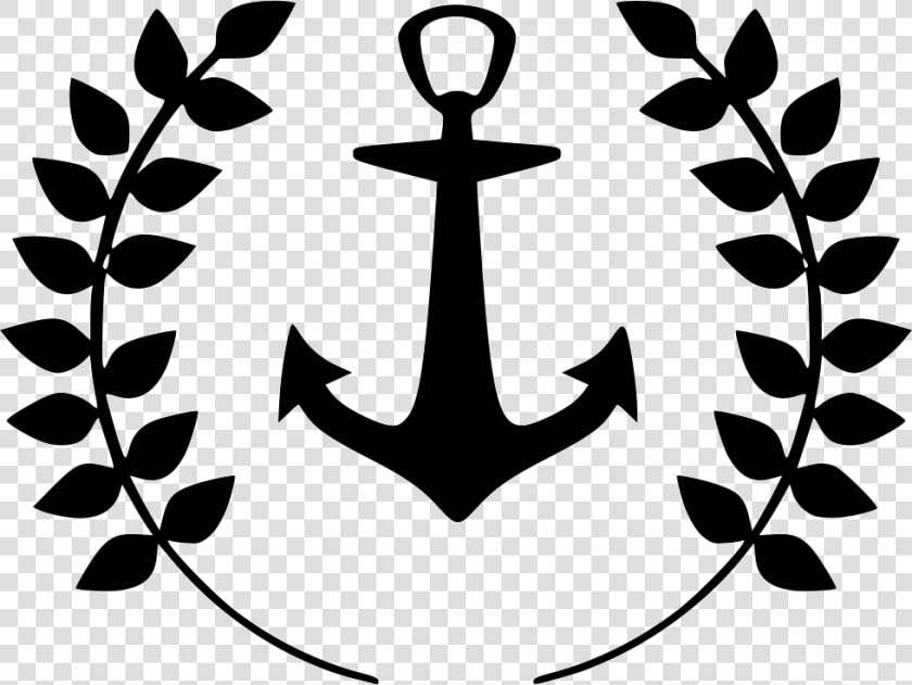 Anchor Laurels Sailor Marine Tattoo   Sailor Anchor Black And White Png  Transparent PngTransparent PNG