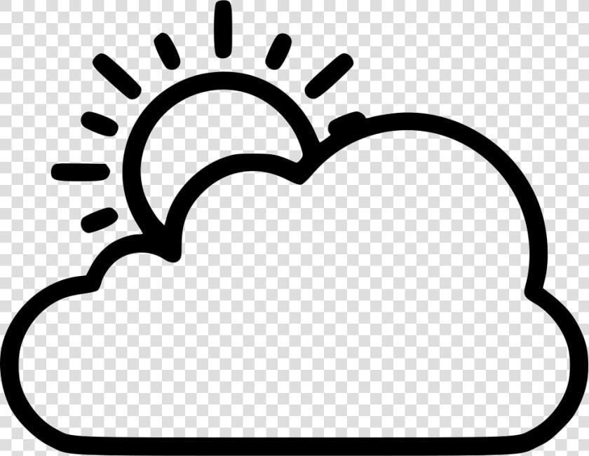Png Library Clouds Svg Art   Sun And Clouds Clipart Black And White  Transparent PngTransparent PNG