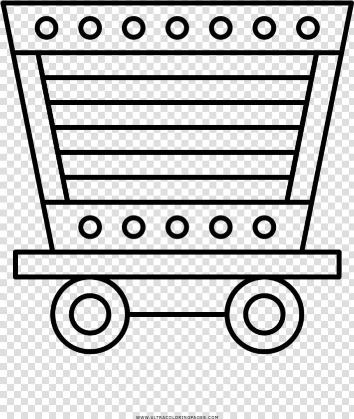 Mine Cart Coloring Page   Carro De Minas Para Dibujar  HD Png DownloadTransparent PNG
