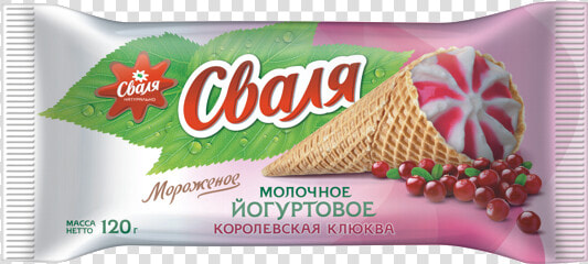Waffle Cone Milky Yoghurt With Cranberry Royal Cranberry   Сваля Мороженое Йогуртовое  HD Png DownloadTransparent PNG
