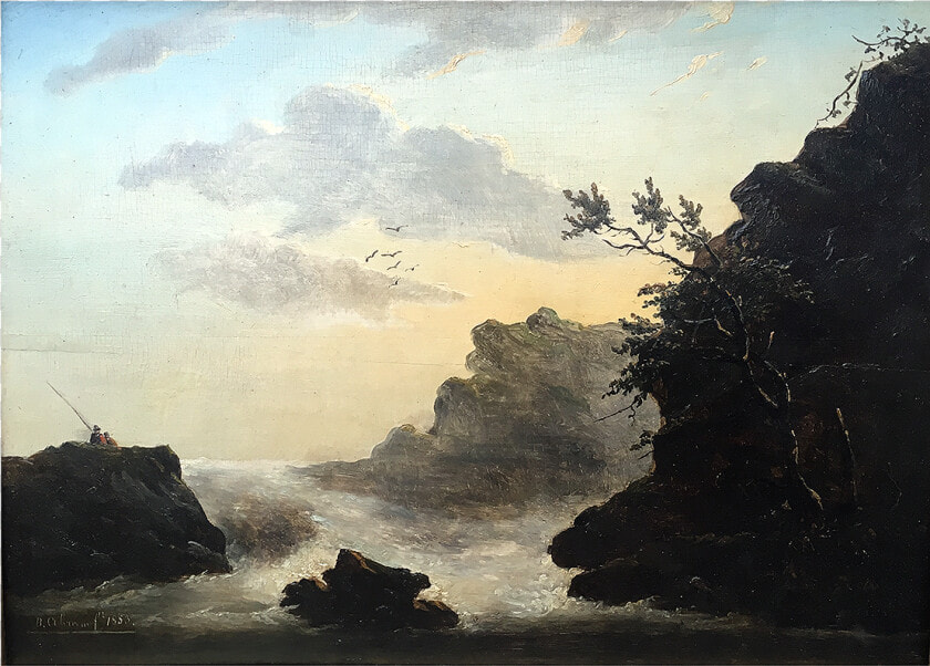 Cliff Sunset Png   Painting  Transparent PngTransparent PNG