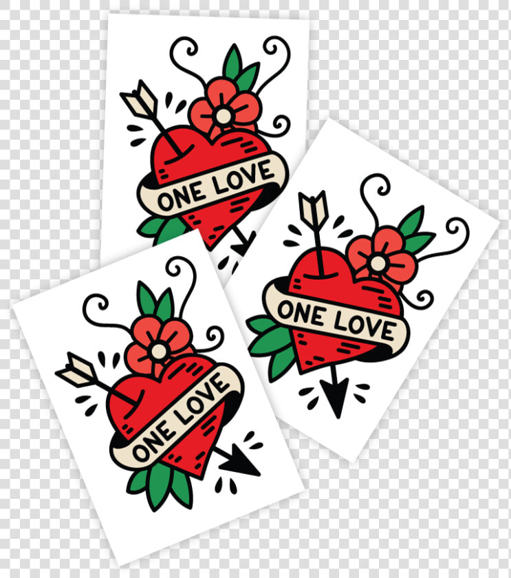High Quality Temporary Tattoos With Heart With Arrow   Hippy Tattoos  HD Png DownloadTransparent PNG