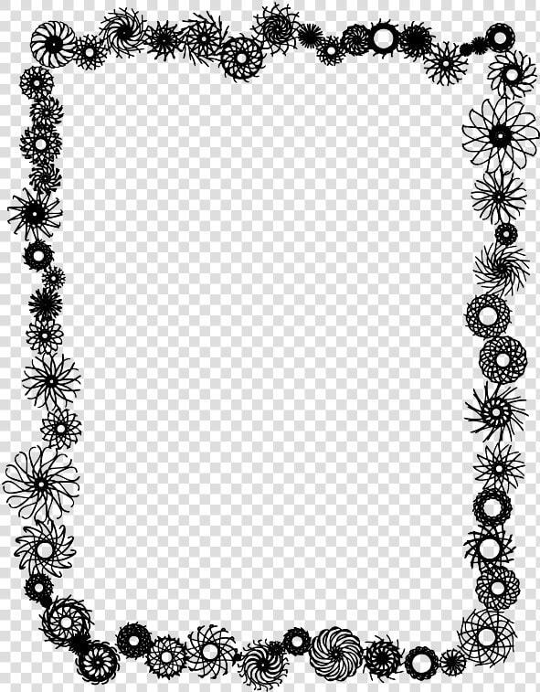 Flower Frame Clipart   Flower Border Clipart Black And White  HD Png DownloadTransparent PNG