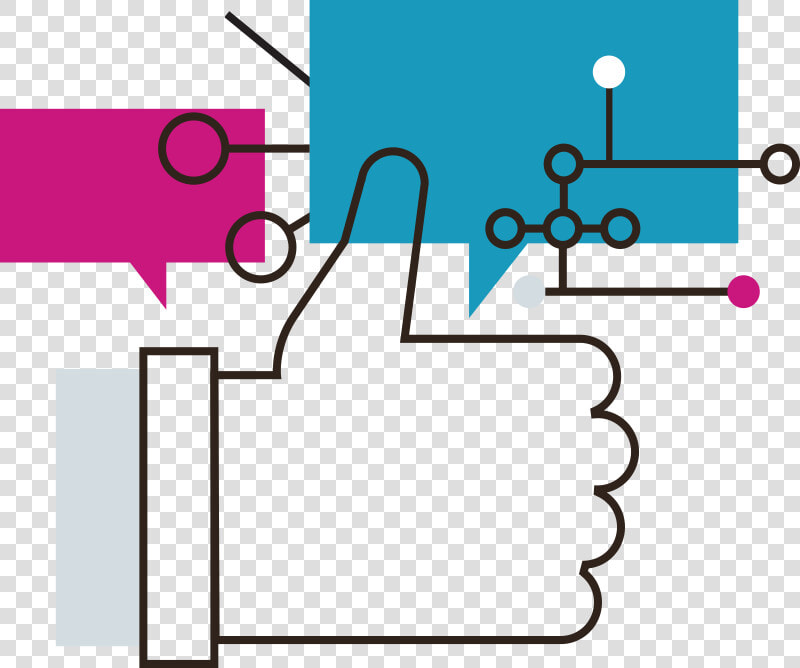 Illustration Of Hand Giving Thumbs Up To Speech Bubbles   Marketing  HD Png DownloadTransparent PNG
