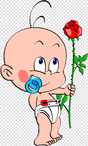 Cute Baby With Flowers Cartoon Cliprt Imagesre On   Cute Baby With Flowers Cartoon  HD Png DownloadTransparent PNG
