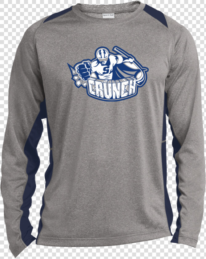 Syracuse Crunch Adult Long Sleeve Heather Colorblock   Justified T Shirt  HD Png DownloadTransparent PNG