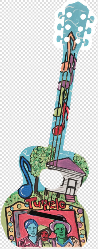 Colorful Metal Guitar At Elvis Presley Birthplace   Colorful Guitar Clipart Png  Transparent PngTransparent PNG