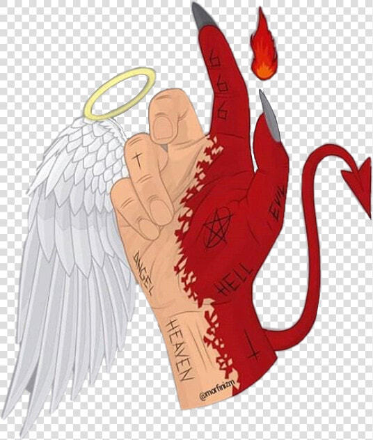  edit  angel  angelwings  devil  devils  angelgirl   Angel And Devil Nails  HD Png DownloadTransparent PNG