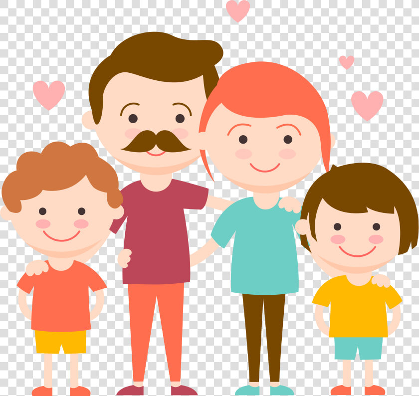 Hand Drawn Cartoon Family Decoration Vector   Png Download   Love My Family Cartoon  Transparent PngTransparent PNG
